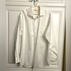 NWOT MEN’S MICHAEL MICHAEL KORS CRISP WHITE LONG SLEEVE DRESS SHIRT 17 1/2 34/35